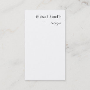 Carte de visite blanc épuré à tendance verticale