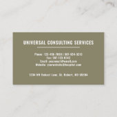 Carte De Visite Blanc esthétique Sage vert Floral professionnel (Dos)