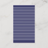 Carte de visite blanc et bleu-foncé de rayures (Dos)