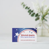 Carte de visite blanc et bleu rouge (Debout devant)