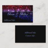 Carte de visite blanc et bleu rouge d'étincelle (Devant / Derrière)