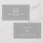 Carte De Visite Blanc Et Gris 2a Procureur Classique En Droit (Devant / Derrière)