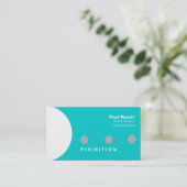 Carte de visite blanc et gris bleu de point (Debout devant)