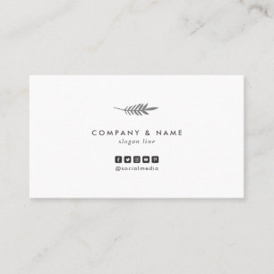 Carte De Visite Blanc et gris élégants chics minimalistes modern