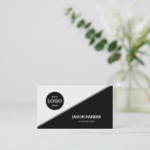 Carte De Visite Blanc Et Noir (Debout devant)