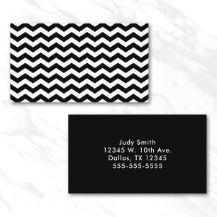Carte De Visite Blanc et noir en zigzag