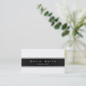 Carte De Visite Blanc et noir moderne professionnel élégant (Debout devant)