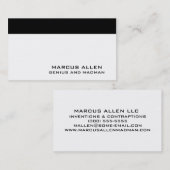 Carte De Visite Blanc et noir simples (Devant / Derrière)