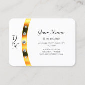 Carte De Visite Blanc et Or avec Diamants Monogramme Professionnel (Dos)