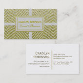 Carte De Visite Blanc et or de Chevron (Devant / Derrière)