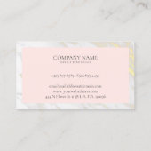 Carte De Visite Blanc et or faux marbre solide rose (Dos)