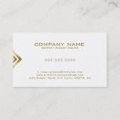 Carte De Visite Blanc Et Or Géométriques Modernes (Dos)