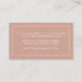 Carte De Visite Blanc et Rose Gold Agate Ajouter un logo (Dos)