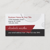 Carte de visite blanc et rouge noir chic (Dos)