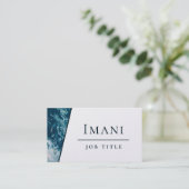 Carte De Visite Blanc et Turquoise bleu vert Abstrait minimal (Debout devant)