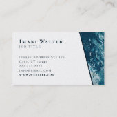 Carte De Visite Blanc et Turquoise bleu vert Abstrait minimal (Dos)