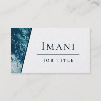 Carte De Visite Blanc et Turquoise bleu vert Abstrait minimal