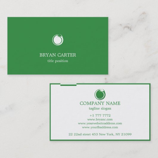 Carte De Visite Blanc et vert (Devant / Derrière)