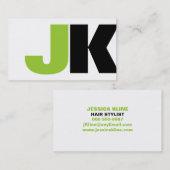 Carte De Visite Blanc fait sur commande de monogramme (Devant / Derrière)