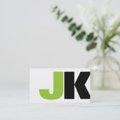 Carte De Visite Blanc fait sur commande de monogramme (Debout devant)