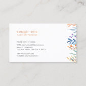 Carte de visite blanc, Fleurs sauvages orange et b (Devant)