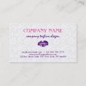 Carte De Visite Blanc Floral Damask Maquillage Artiste Design (Dos)