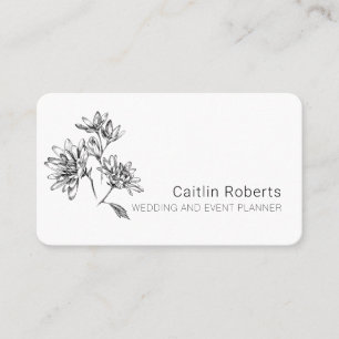 Carte de visite blanc floral minimal chic