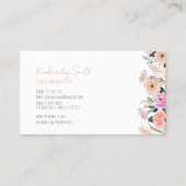 Carte de visite blanc, Floral Rose Orange classiqu (Devant)