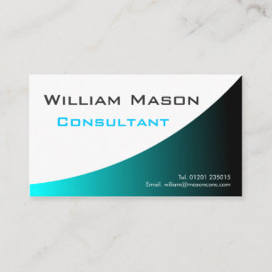 Carte De Visite Blanc frais de turquoise incurvé, affaires