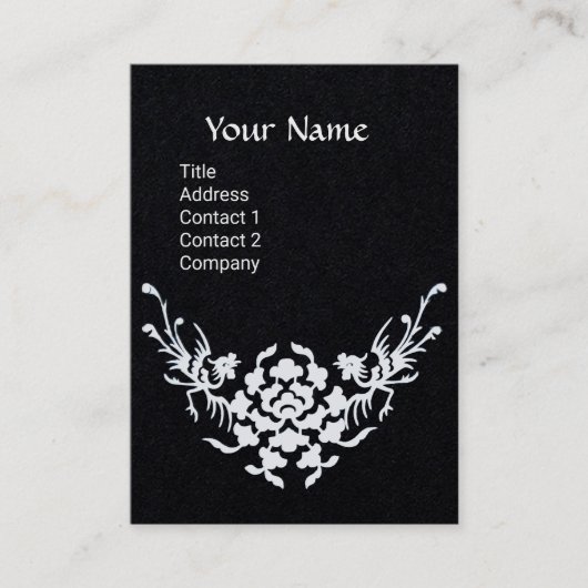 Carte De Visite BLANC GRIFFINS IMAGINAIRE FLORAL MONOGRAM Papier n (Devant)