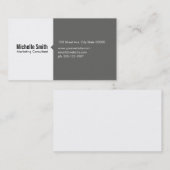 Carte De Visite Blanc & Gris (Devant / Derrière)