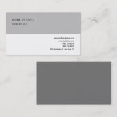 Carte De Visite Blanc gris classique élégant clair professionnel (Devant / Derrière)