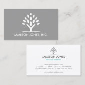 CARTE DE VISITE BLANC/GRIS D'ARBRE MODERNE (Devant / Derrière)