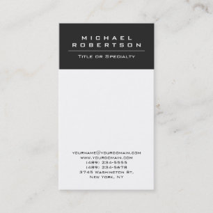 Carte de visite blanc gris foncé vertical clair