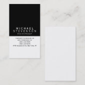 Carte de visite blanc gris-noir moderne (Devant / Derrière)