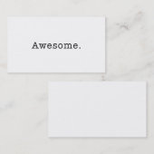 Carte De Visite Blanc impressionnant de modèle de citation en noir (Devant / Derrière)