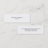 Carte de visite blanc italique fin professionnel (Devant / Derrière)