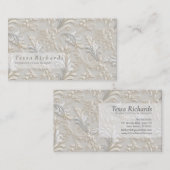 Carte de visite blanc Ivory Acanthus (Devant / Derrière)