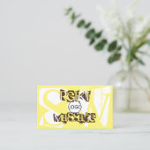 Carte De Visite Blanc jaune élégant et Brown avec logo Monogramme (Debout devant)