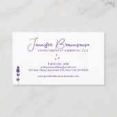 Carte De Visite Blanc Lavande Violette (Dos)