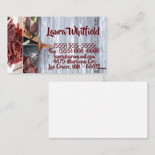 Carte de visite Blanc Laver Bois Grange Porte Pays (Devant / Derrière)