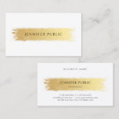 Carte De Visite Blanc luxueux professionnel élégant d'or de modèle (Devant / Derrière)