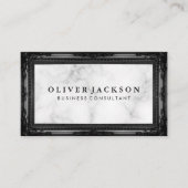 Carte De Visite Blanc marbre | Classic Antique Frame (Devant)