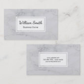 Carte De Visite Blanc marbre | Minimaliste (Devant / Derrière)