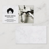 Carte De Visite Blanc marbre | Touches (Devant / Derrière)