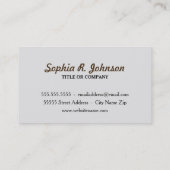 Carte De Visite Blanc mignon de noir de safari de nature de (Dos)