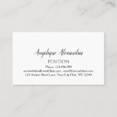 Carte De Visite Blanc Minimaliste Élégant (Dos)