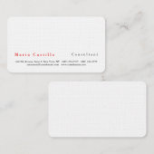 Carte De Visite Blanc minimaliste élégant et moderne (Devant / Derrière)