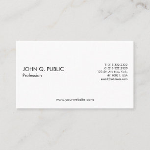 Carte De Visite Blanc minimaliste professionnel simple