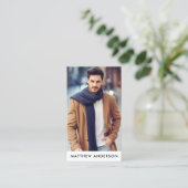 Carte De Visite Blanc modèle professionnel de photo d'acteur (Debout devant)